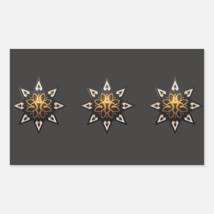 🌟Heilige Geometrie Mandala – Tijdloze Gouden Ster Rechthoekige Sticker