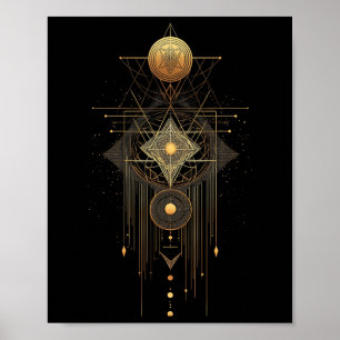Heilige Geometrie Metatron Abstract Art Deco Spiri Poster