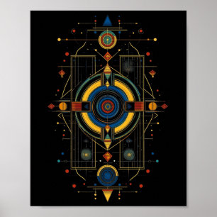 Heilige Geometrie Metatron Abstracte Kunst Azteeks Poster