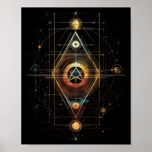 Heilige Geometrie Metatron Kubus Spiritueel Yoga _ Poster