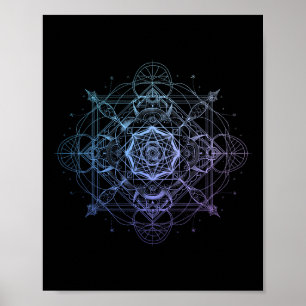 Heilige Geometrie Metatron Kubus Spiritueel Yoga _ Poster