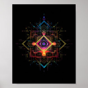 Heilige Geometrie Metatron Kubus Spirituele Yoga _ Poster