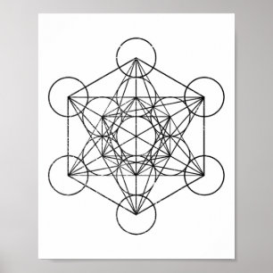 Heilige Geometrie Metatrons Kubus Psychedelische V Poster