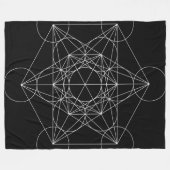 Heilige Geometrie: Metatron's kubus zwart-wit Fleece Deken (Voorkant (Horizontaal))