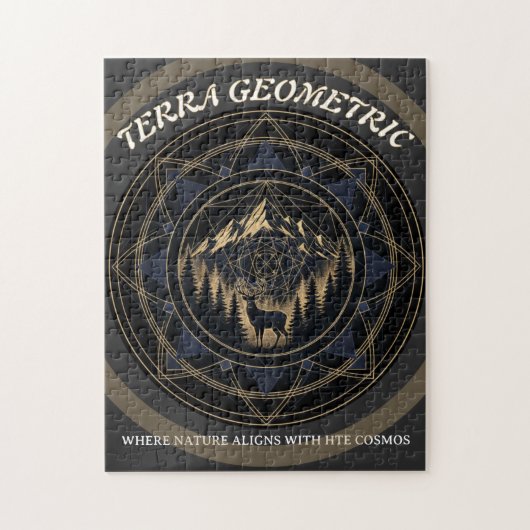 Heilige Geometrie Natuurfusie • Bergen & Bos Legpuzzel (Verticaal)