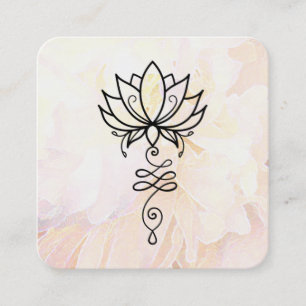 ** Heilige Geometrie Nirvana Floral Peony Yoga Vierkante Visitekaartje