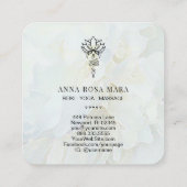 ** Heilige Geometrie. Nirvana Reiki Floral Peony Vierkante Visitekaartje (Achterkant)