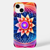 Heilige Geometrie Regenboog Mandala Neon Lotus Flo Case-Mate iPhone Case (Achterkant)