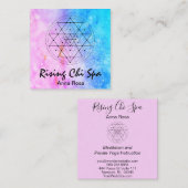 ** Heilige Geometrie Reiki Yoga Waterverf Vierkante Visitekaartje (Voorkant / Achterkant)