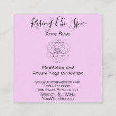 ** Heilige Geometrie Reiki Yoga Waterverf Vierkante Visitekaartje (Achterkant)