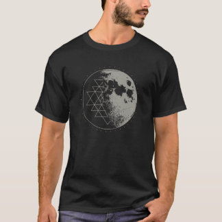 Heilige Geometrie Sri Yantra Maan Psychedelische V T-shirt