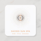 ** Heilige Geometrie Stralende Zonne Energie Stral Vierkante Visitekaartje (Voorkant)