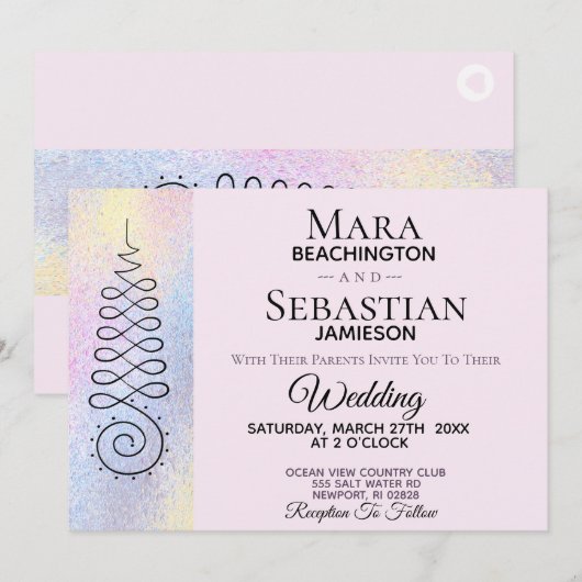 ** Heilige Geometrie Verlichting Pastel bruiloft Kaart (Voorkant / Achterkant)