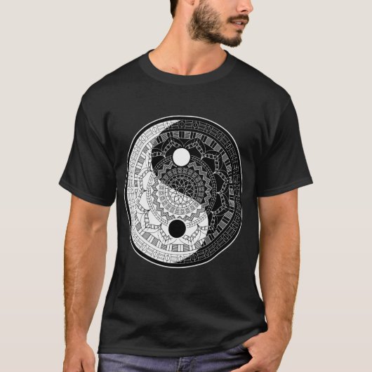 Heilige Geometrie Yin Yang Dala T-shirt (Voorkant)