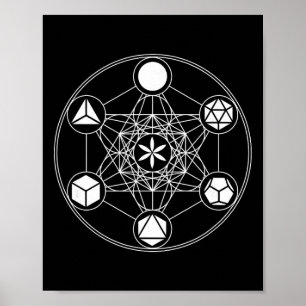 Heilige Geometrie Yoga Metatrons Kubus Platonische Poster