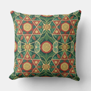 Heilige Geometrische Bloemrijke Mandala Ontwerp Pa Kussen