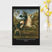 Heilige George Struggling met de Groet C van de Kaart (Gele Bloem)