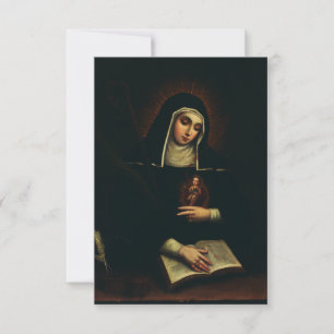 Heilige Gertrude de Grote Mystieke Gebedskaart Bedankkaart