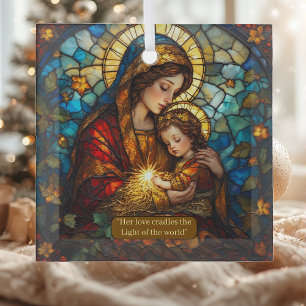 Heilige Gewijde Madonna Een Moeders Goddelijke Lie Glas Ornament