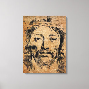 Heilige gezicht van Jezus Canvas Afdrukken