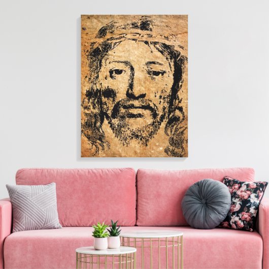 Heilige Gezicht van Jezus Canvas Print (Insitu (Woonkamer))
