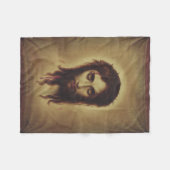 Heilige gezicht van Jezus Christus Fleece Deken (Voorkant (Horizontaal))