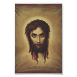 Heilige gezicht van Jezus Christus Foto Afdruk