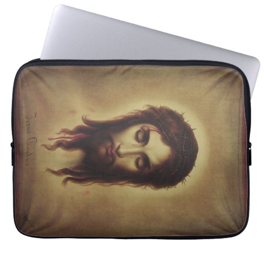 Heilige gezicht van Jezus Christus Laptop Sleeve (Voorkant)