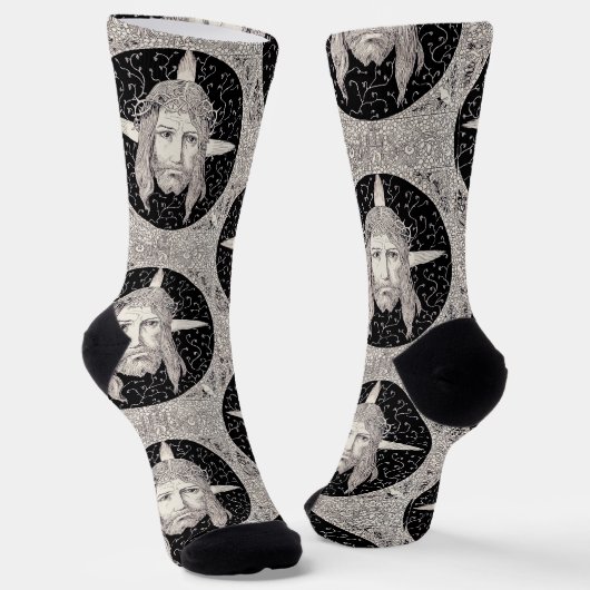 Heilige gezicht van Jezus Christus Sokken (Gebogen)