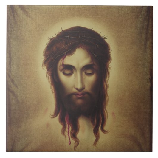 Heilige gezicht van Jezus Christus Tegeltje (Voorkant)
