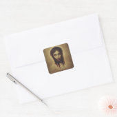 Heilige gezicht van Jezus Christus Vierkante Sticker (Envelop)