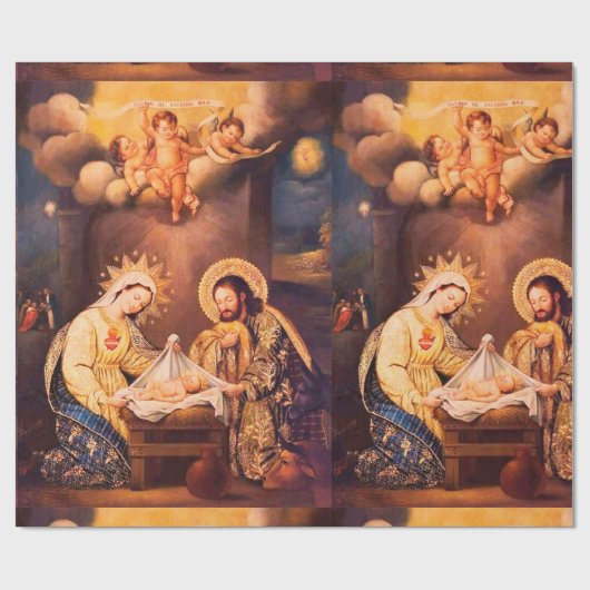 Heilige Gezin Cadeaupapier (Vlak)