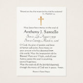 Heilige Gezin Funeral Sympathie Heilige Kaart (Achterkant)