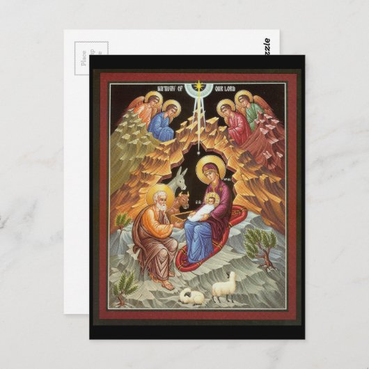 Heilige Gezin gevolgd door Angels Briefkaart (Voorkant / Achterkant)