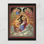 Heilige Gezin gevolgd door Angels Briefkaart (Voorkant)