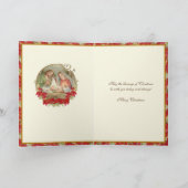 Heilige Gezin kerstmis Poinsettia Feestdagen Kaart (Binnen)