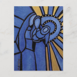 Heilige Gezin Modern Abstracte Nativiteit Briefkaart