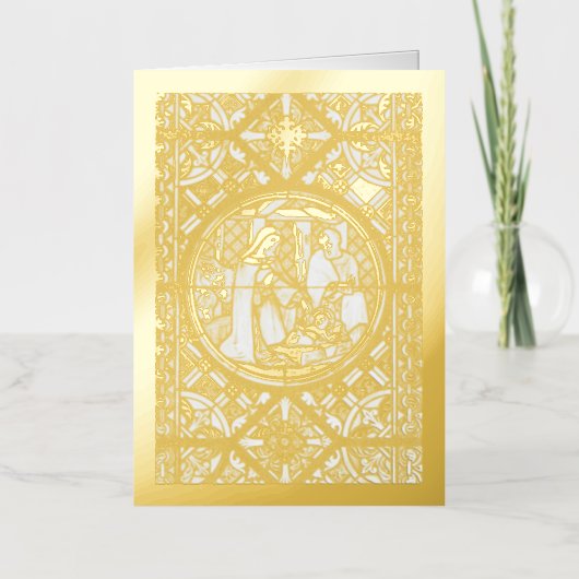 Heilige Gezin Nativiteit Folie Feestdagenkaart (Voorkant)