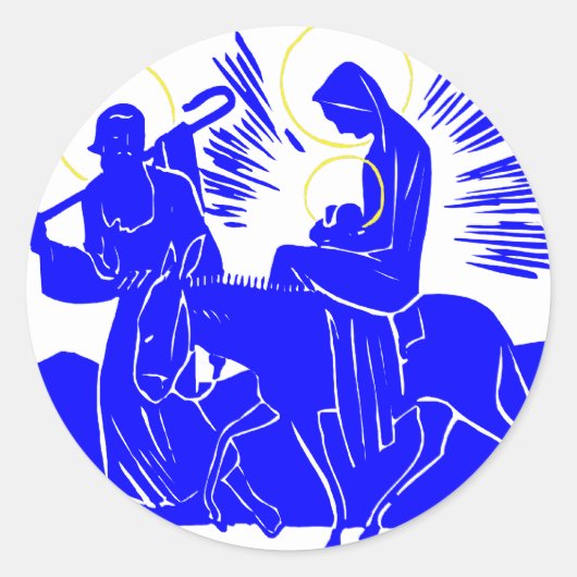 Heilige Gezin Ronde Sticker (Voorkant)