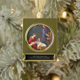 Heilige Gezin Verguld Banner Ornament