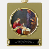 Heilige Gezin Verguld Banner Ornament (Voorkant)