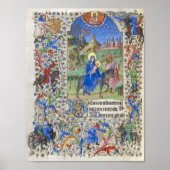 Heilige Gezin Vlucht Egypte middeleeuws Manuscript Poster (Voorkant)