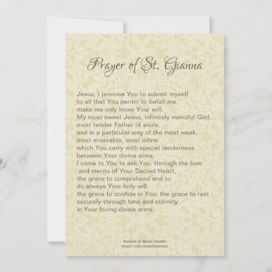 Heilige Gianna Beretta Molla Katholieke Moeder Geb Kaart (Achterkant)