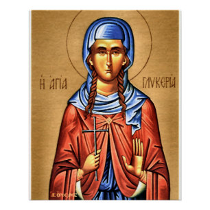 Heilige Glyceria Martelaar Orthodox Christelijk Ic Perfect Poster