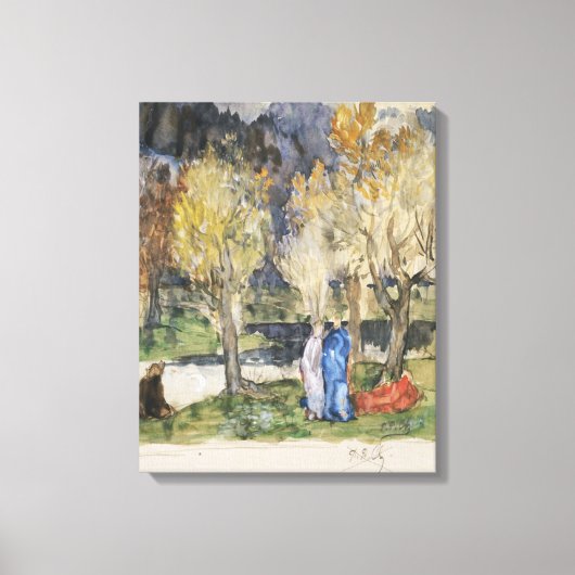 Heilige Grove van Pierre Puvis de Chavannes Canvas Afdruk (Voorkant)