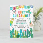 Heilige Guacamole 1e verjaardag Fiesta Party Kaart (Staand voorkant)
