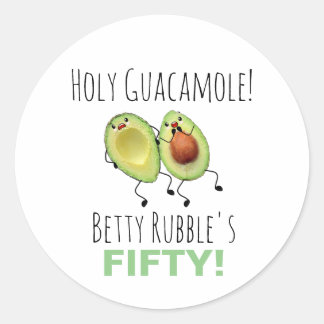 Heilige Guacamole 50e verjaardag gepersonaliseerd Ronde Sticker