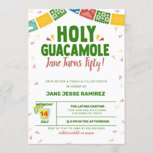 Heilige Guacamole 50ste verjaardag Fiesta Kaart