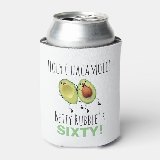 Heilige Guacamole 60e verjaardag gepersonaliseerd Blikjeskoeler (Blikje Voorkant)
