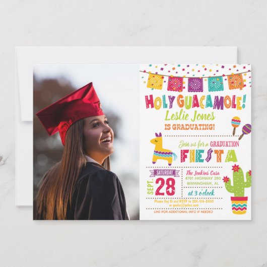 Heilige Guacamole Afstuderen Uitnodiging Piñata PH (Voorkant)
